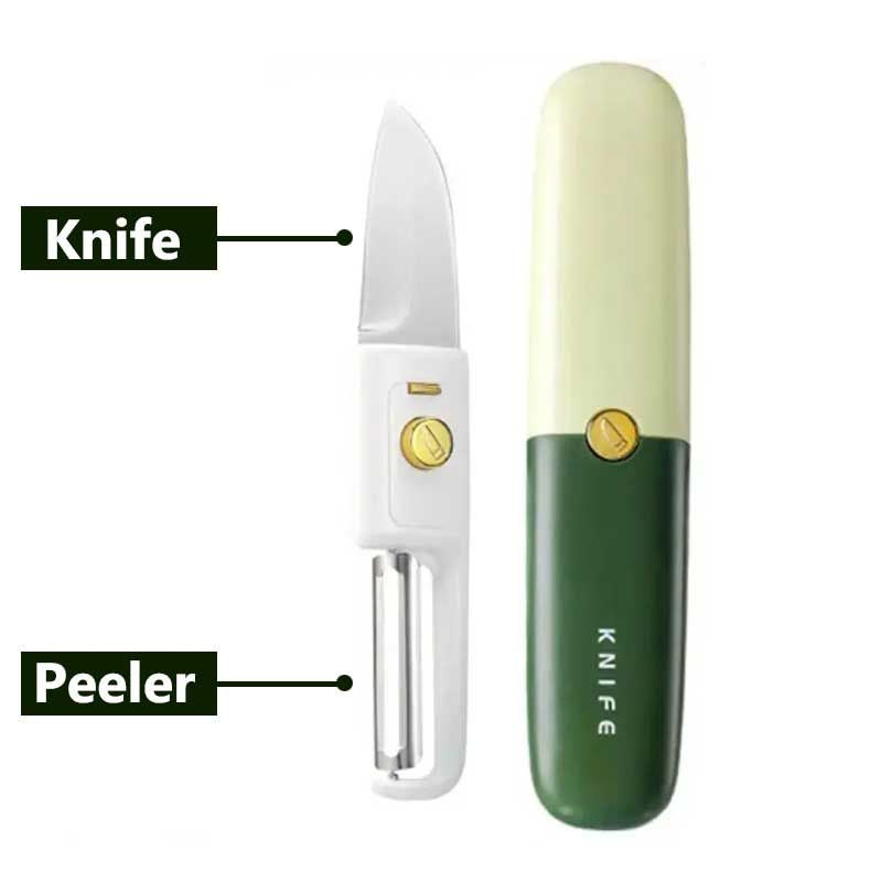 3 pieces 2 In 1 Fruit Cutting Knife and Peeler Stainless Steel