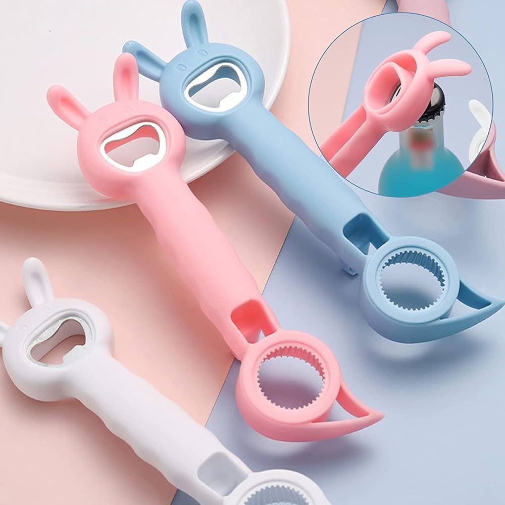3 pieces 4 in 1 Bottle Opener Multifunctional Beer Opener Multi Purpose Can Open Corkscrew Jar Opener Kitchen Gadget