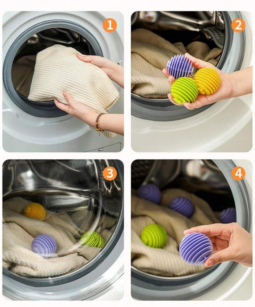 3 pieces 4 Pcs Laundry Ball Reusable Washing Machine Laundry Ball Magic Clothes Dryer Ball Pet Hair Remover for Clothes Cat Hair Catcher for Washing Machine