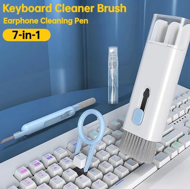7 In 1 Computer Keyboard Cleaner Brush Kit Earphone Cleaning Pen For Headset Keyboard Cleaning Tools Cleaner Keycap Puller
