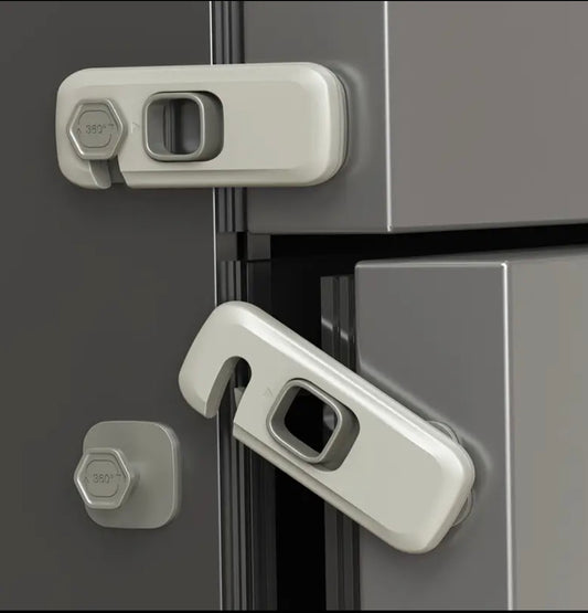 2 pieces 5-Star Tosee Safety Cabinet Locks – EU Standard Child-Proof Sliding Locks for Cabinets, Doors & Fridges | No Drilling | Easy Removal | Durable Plastic | Modern Design | Home Safety Essential