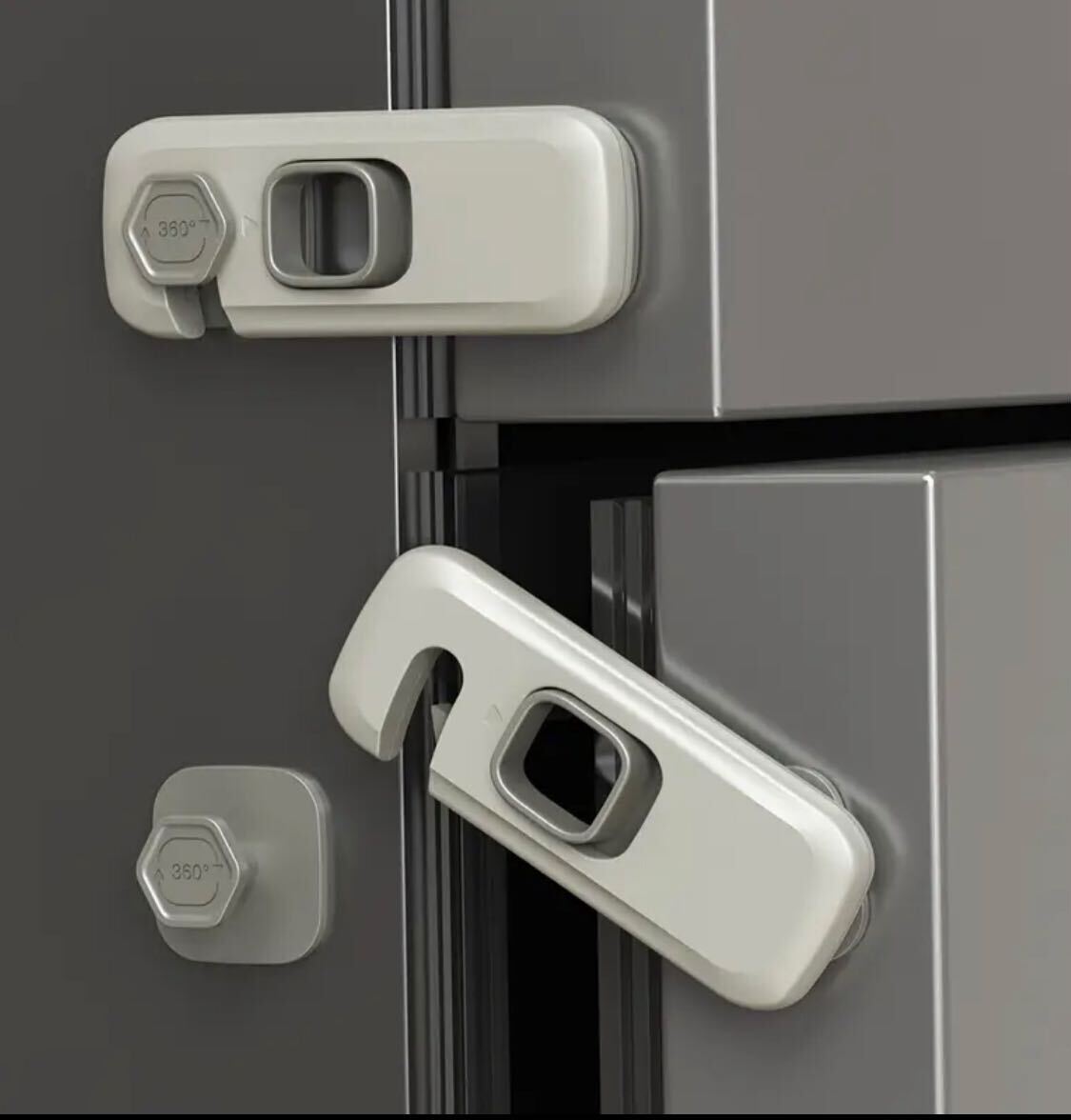 2 pieces 5-Star EU Standard Tosee Safety Cabinet Locks – Child-Proof Sliding Locks for Cabinets, Doors & Fridges | No Drilling | Easy to Install & Remove | Durable Plastic | Modern Home Safety Solution