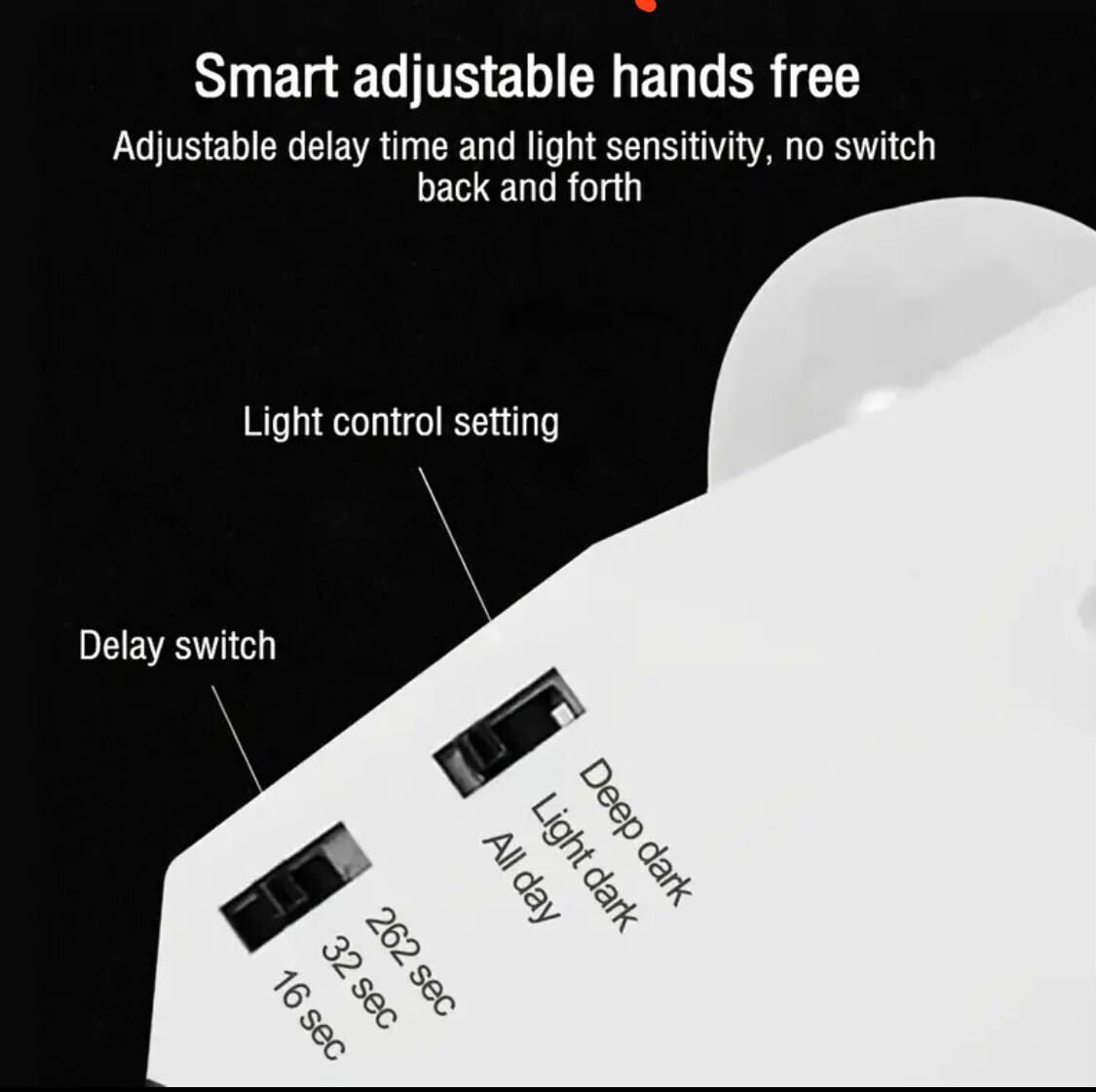 5 pieces E27 Motion Sensor Bulb Holder – AC110-240V, Auto On/Off IR Sensor, Adjustable Delay (17/35/280s), Overload Protection | For LED, Incandescent & Halogen | Durable Plastic | Indoor Light Control