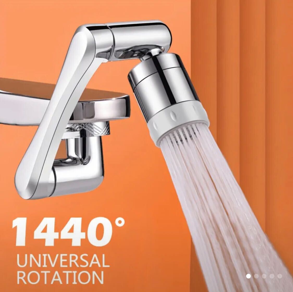 2 pieces 1080 ° rotating bathroom faucet nozzle, Silvery design, designed to save water, extend kitchen faucet, robot arm for washbasin, and home renovation sink accessory, suitable for RV bathroom faucet.