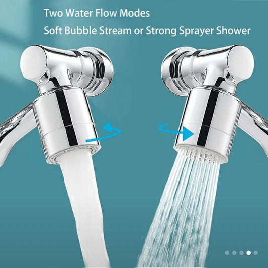 2 pieces 1080 ° rotating bathroom faucet nozzle, Silvery design, designed to save water, extend kitchen faucet, robot arm for washbasin, and home renovation sink accessory, suitable for RV bathroom faucet.