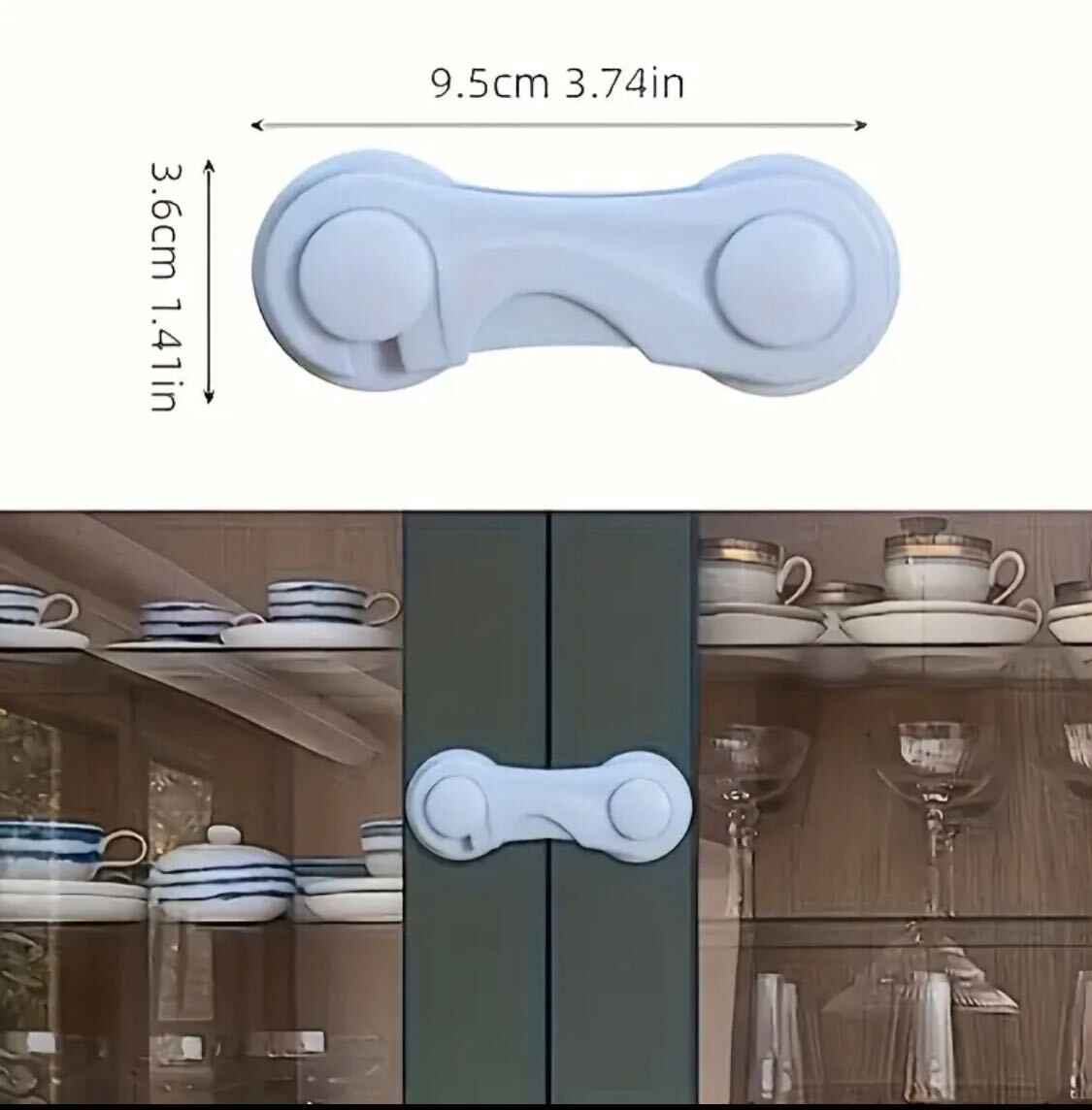 White Cabinet Locks – Easy-Install Adhesive Stops for Cabinets, Drawers, Fridges, Ovens & Closets | Durable Plastic | Child Safety & Home Organization | Sleek Design | Kitchen Safety Essential