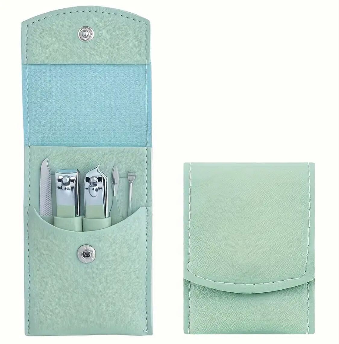 5pcs Complete Manicure and Pedicure Set - Stainless Steel Nail Clippers, File, and Trimmer - Odorless Personal Care Kit for Men and Women.