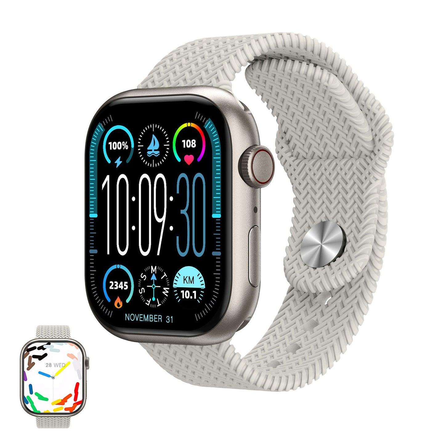 Hk9 Pro+ Series 9 Amoled Screen Ai Watch Face Smart Watch With Wearfit Pro App White