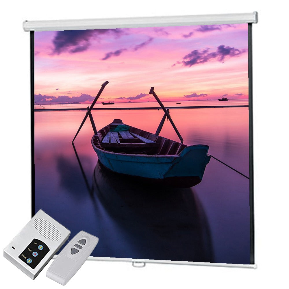 Projector Screen 72 Inch Electric Motorised 6x6 Feet 1:1mw Speed-x