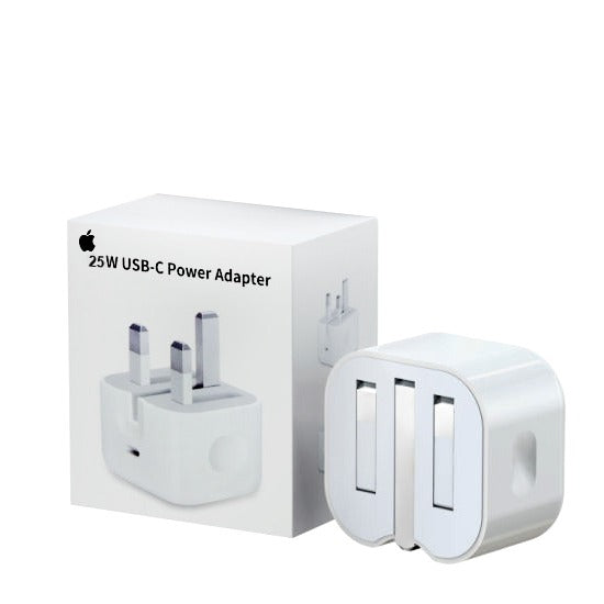 2 pieces 25w Iphone Usb-c Pd Power Adapter Charger 3 Pin (uk Pin)