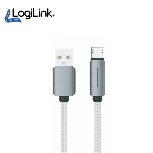 3 pieces Logilink Usb To Micro Nylon Fast Charging Data Cable With Light 1m (1 Year Warranty) Black