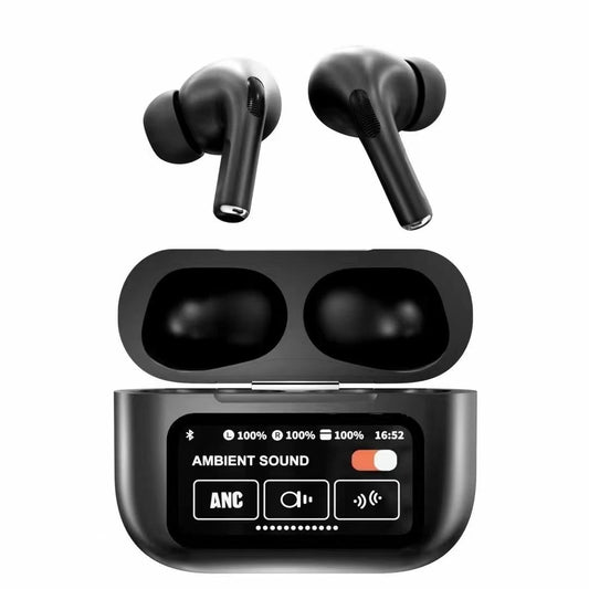BLACK & White NEW A9 PRO APPLE AIRPODS ANC/ENC ZHONGKELQNXUN TOUCH CONTROL BT 5.4 EARBUDS