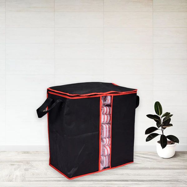 3 pieces Blanket beg Home Storage Foldable Bag New Waterproof Oxford Fabric Bedding Pillows Quilt storage bag clothes storage bag organizer 100gsm Black