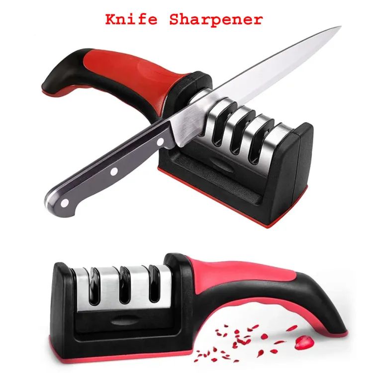 2 pieces Household Knife Sharpener Kitchen Multi Functional Three Section Cutter Diamond Cutter Sharpening