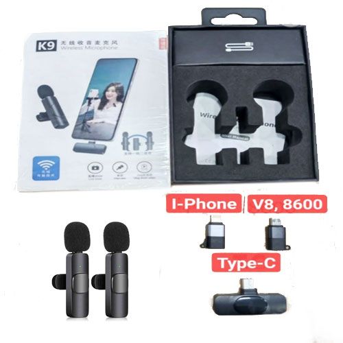 K9 Double Mic Plus 3 Connectors (iPhone Plus Type C Plus Android)