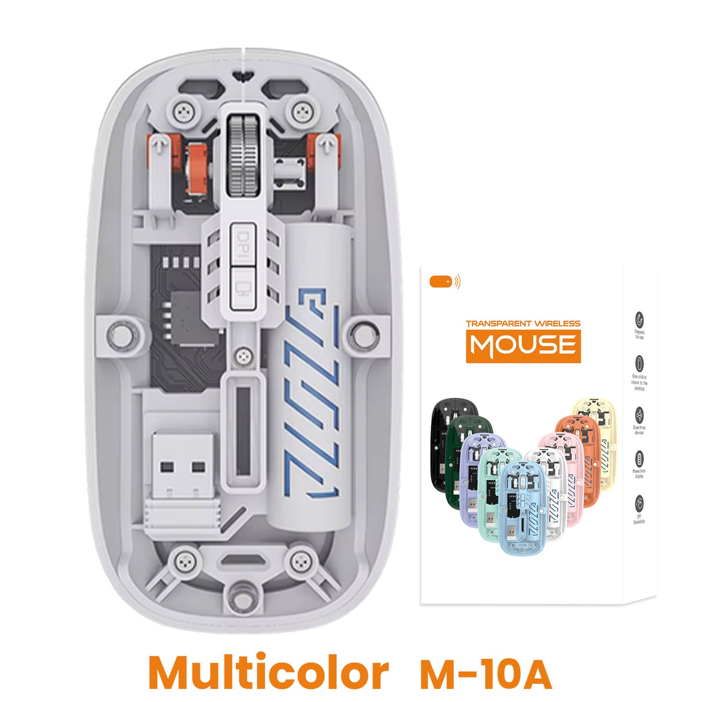 NEW TRANSPARENT M-10A WIRELESS + BLUETOOTH DUAL MODE