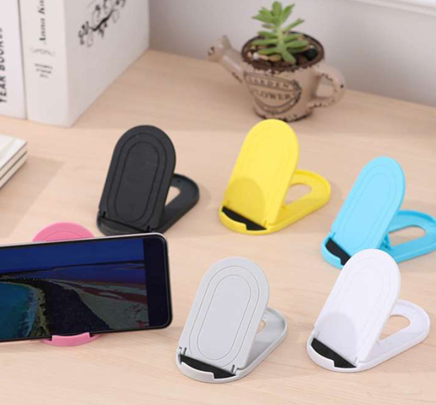 4 pieces Plastic Mobile Stand Mobile Phone Holder Mini Desktop Mobile Stand Fixed Holder Shelf For Phone
