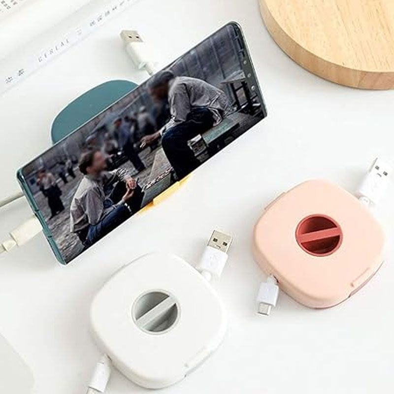 2 pieces Portable Rotatable Data Cable Organizer and Mobile Stand