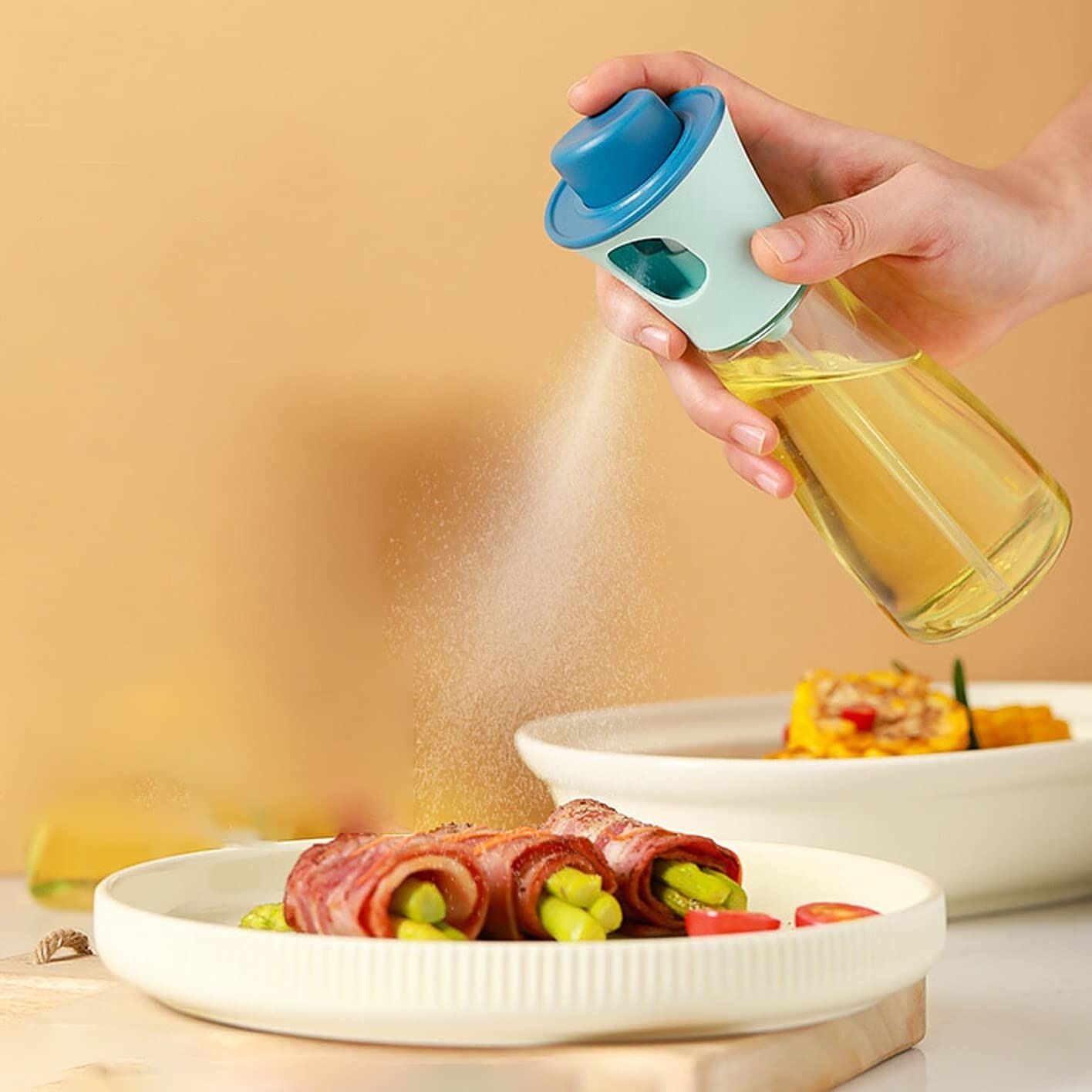 2 pieces Round Shape Oil Bottle purpose Oil Dispenser For Pouring And Spraying