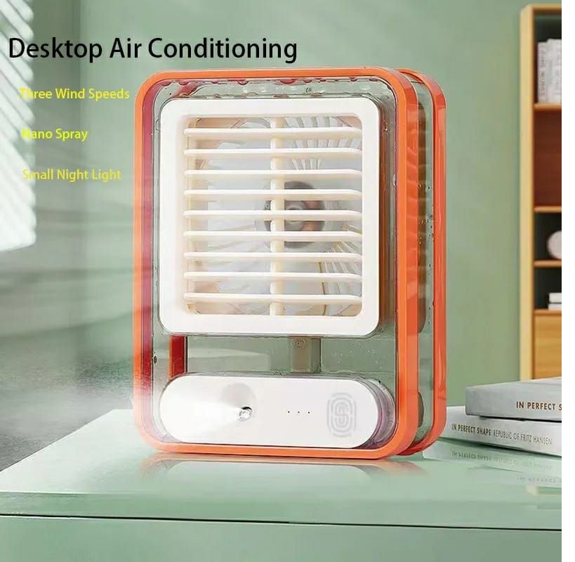 Type C Rechargeable Portable Desktop Air Conditioner With 3 Speed Spray Humidifier Purifier mini Fan