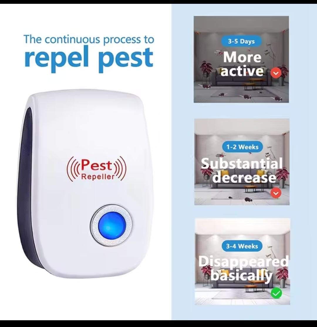 2 pieces Ultrasonic pest repeller electronic plug in Rodent Mouse roach bug insect repellent indoor home kitchen etc