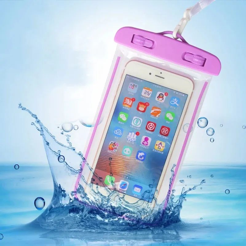 4 pieces Universal Mobile Phone Transparent Waterproof Bag Three-Layer Sealed Drifting Beach Fishing Underwater 6 inch Swimming Dry Bag
