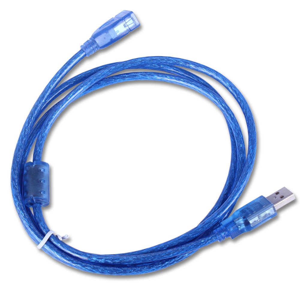 3 pieces USB EXTENSION MALE TO FEMALE 2.0 CRYSTAL BLUE (IMPORTED CABLE) 1.5M