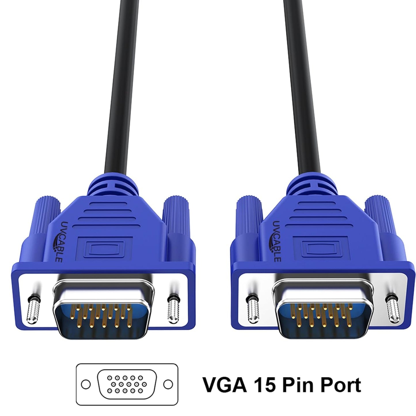 2 pieces VGA CABLE MALE TO MALE 1.5M BLUE
