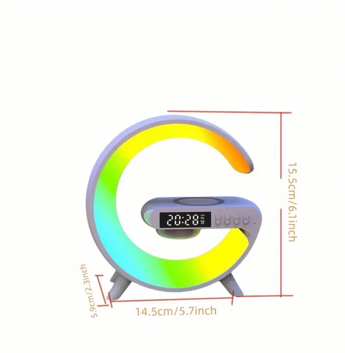 New Model Table Lamp Speaker with Wireless Charging, Colorful RGB Lights, Seven-Color LED Lamp, Multifunctional Hi-Fi Speaker with Time Display And Alarm Clock Function, Supports TF Card Playback.