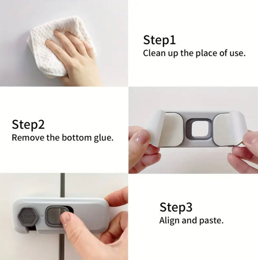 2 pieces 5-Star Rated Tosee Safety Cabinet Locks – EU Standard Child-Safe Sliding Locks for Cabinets, Doors & Fridges | No Drilling | Easy to Install & Remove | Durable Plastic | Home Safety Solution