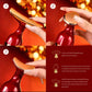 GuShiYuta 3-in-1 Beauty Device – Facial, Eye & Neck Massager with Heat, Red & Golden Design, Ergonomic Handle, Battery-Powered, Portable & Elegant, Ideal Personal Massager for Home Use