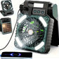 High Quality EU Standard Solar-Powered Emergency Fan with Lighting & Charging Port - Portable Camping Fan for Outdoor, Tabletop Tent Fan with USB Rechargeable Battery, LED Lights, and Power Bank Function, Rechargeable Portable Fan