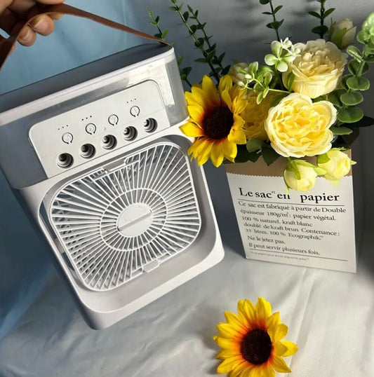 Large Capacity Portable Air Conditioner Fan with USB Power - Quiet Design, 5-Speed Adjustable Wind Speed, Humidifier Feature, Ideal for Home, Office & Car Use, Made in China, Air Conditioner Portable.