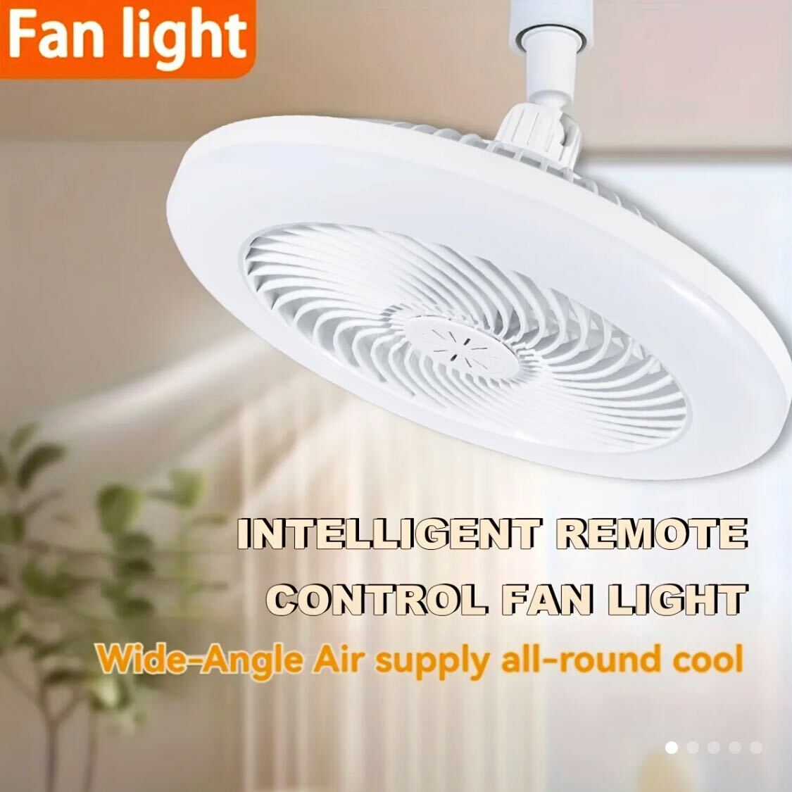 10-Inch LED Bulb Fan with Light – 50W, Remote-Controlled, 3-Speed, 3 Color Modes (3000K–6500K), E26 Socket | Dimmable, Wireless Ceiling Fan for Bedroom, Kitchen, Closet | Modern White Design
