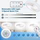 10-Inch LED Bulb Fan with Light – 50W, Remote-Controlled, 3-Speed, 3 Color Modes (3000K–6500K), E26 Socket | Dimmable, Wireless Ceiling Fan for Bedroom, Kitchen, Closet | Modern White Design