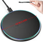 Round Wireless Charger Stand, 15W Fast Charging Dock Phone Charger, Adaptive LED Wireless Charging Station for iPhone 16 15 14 13 12 11 9 8 XR, S25 S23 S22 S21 S10 S9, for 3/2/Pro