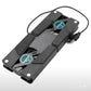 Portable USB Laptop Cooling Stand with Dual Fans, Foldable Design, Silent Operation, Non-Slip Base, ABS Material, Black, Compact & Lightweight for On-the-Go Cooling.