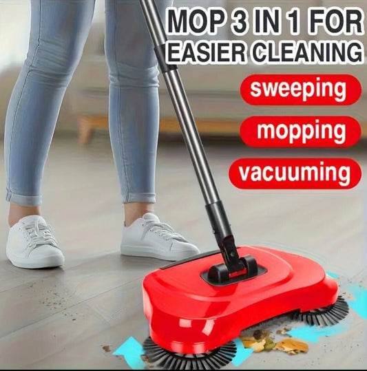 4 pieces Multi-Function Manual Broom and Vacuum Combo – Long Handle Design with Automatic Deep Cleaning System for Efficient Sweeping, Mopping, and Dusting – Suitable for Hardwood Floors, Tile Surfaces, Kitchens, and Offices, Ideal for 5 Rooms.