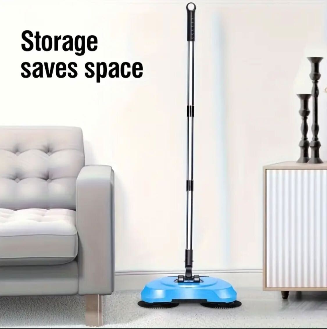 4 pieces Multi-Function Manual Broom and Vacuum Combo – Long Handle Design with Automatic Deep Cleaning System for Efficient Sweeping, Mopping, and Dusting – Suitable for Hardwood Floors, Tile Surfaces, Kitchens, and Offices, Ideal for 5 Rooms.