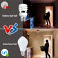 HUADENG 9W Motion Sensor Light Bulb – EU Standard, AC175-265V, Auto On/Off Dusk to Dawn | Easy Installation | Warm White Indoor Light for Balcony, Bathroom | Incandescent Bulb Replacement