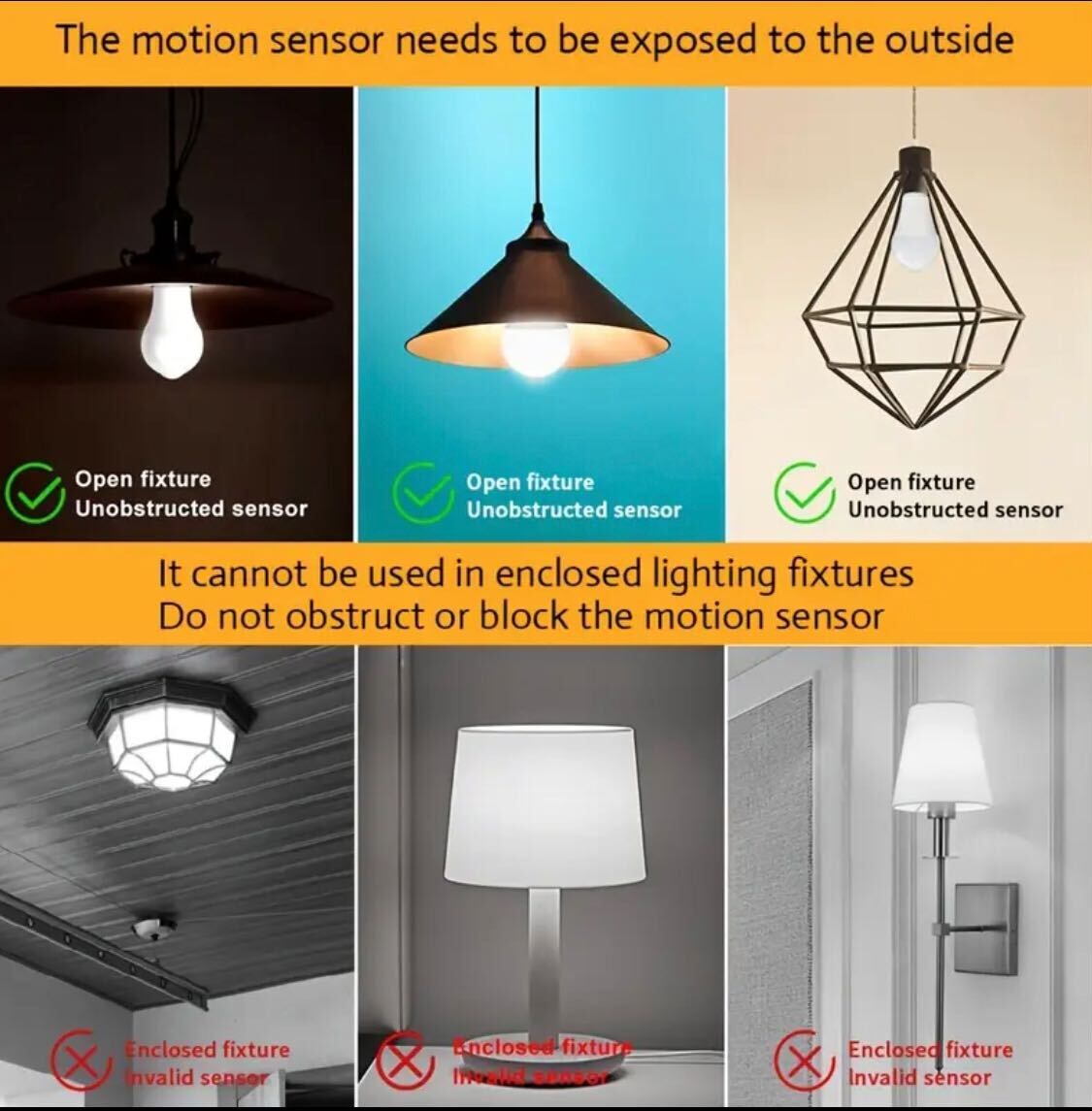 HUADENG 9W Motion Sensor Light Bulb – EU Standard, AC175-265V, Auto On/Off Dusk to Dawn | Easy Installation | Warm White Indoor Light for Balcony, Bathroom | Incandescent Bulb Replacement