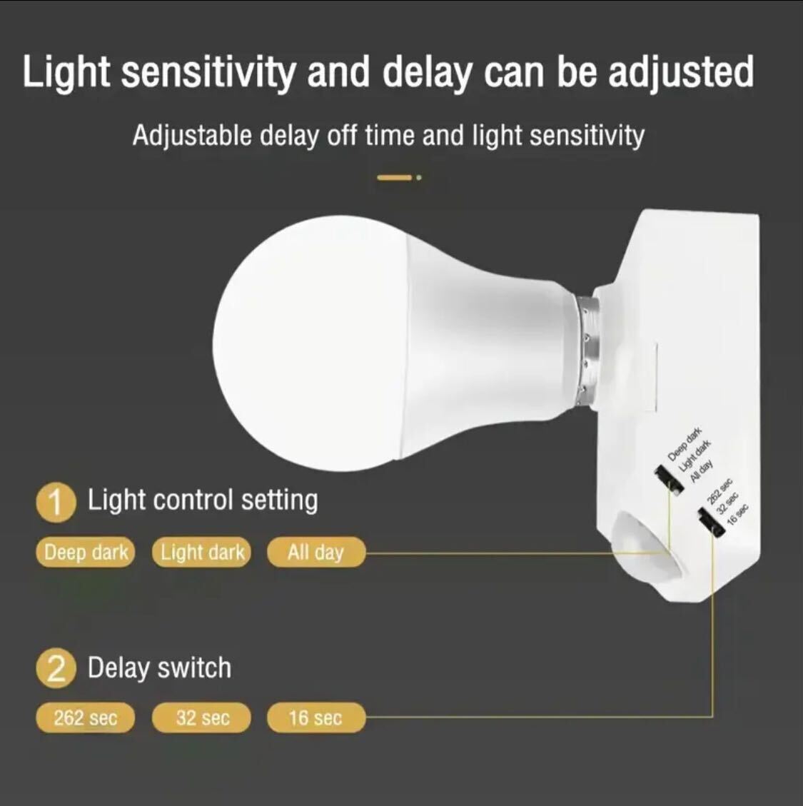 5 pieces E27 Motion Sensor Bulb Holder – AC110-240V, Auto On/Off IR Sensor, Adjustable Delay (17/35/280s), Overload Protection | For LED, Incandescent & Halogen | Durable Plastic | Indoor Light Control