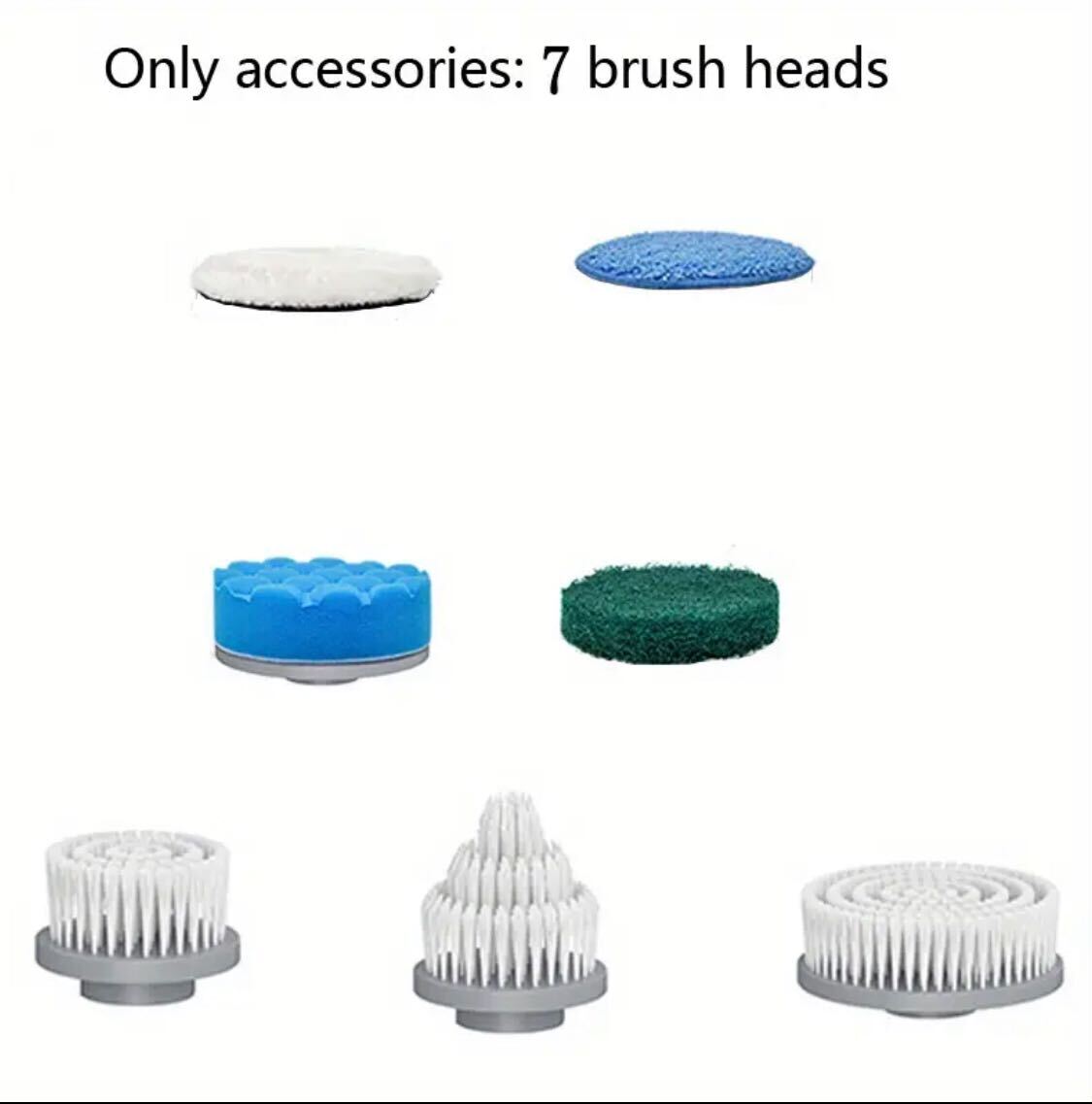 EU Standard Electric Rotating Scrubber – Cordless, Rechargeable, 2-Speed Cleaner with Adjustable Handle & 7 Brush Heads | For Floor, Bathroom, Tile, Bathtub, Walls, Roof & Carpet Cleaning