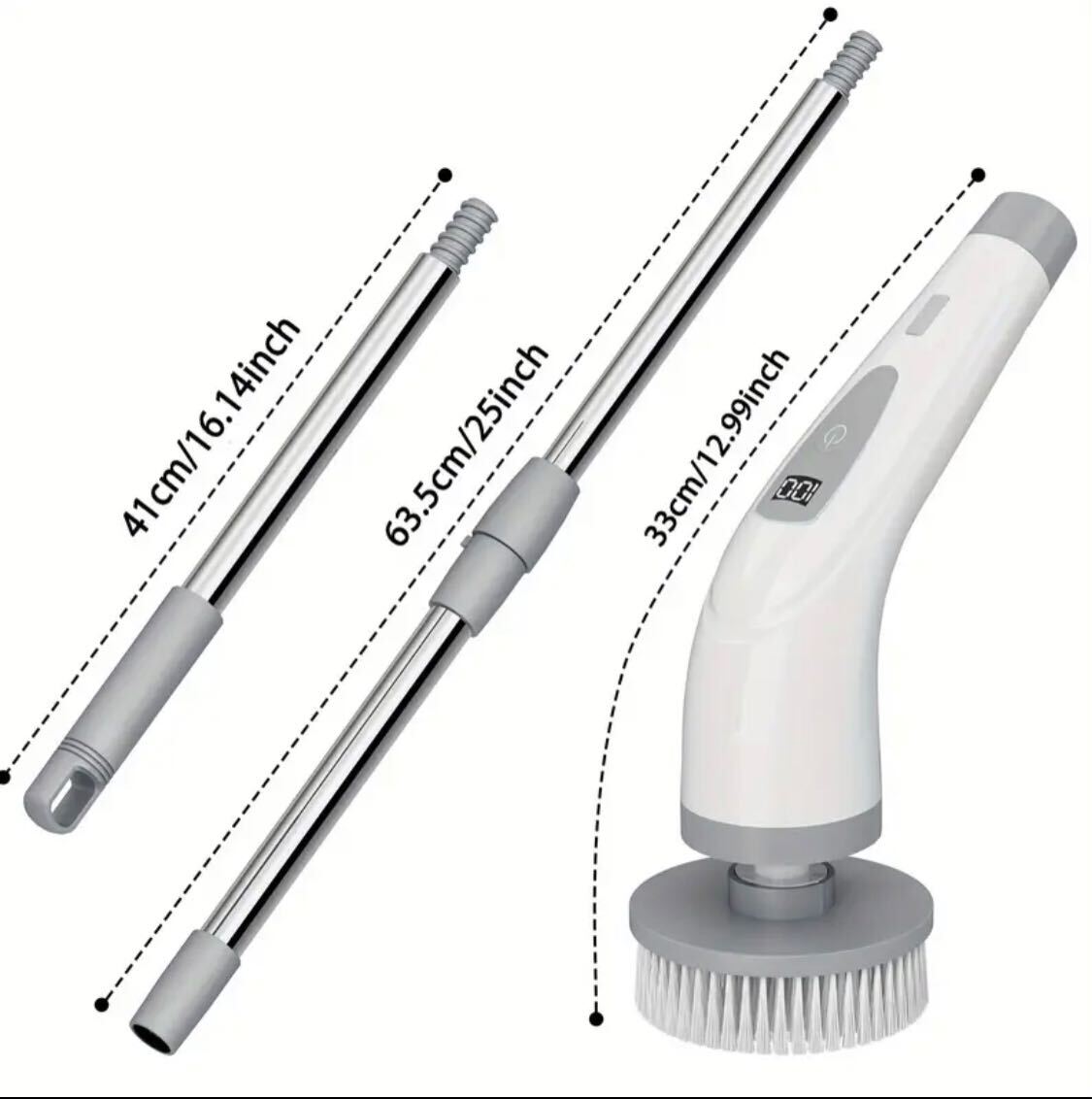 EU Standard Electric Rotating Scrubber – Cordless, Rechargeable, 2-Speed Cleaner with Adjustable Handle & 7 Brush Heads | For Floor, Bathroom, Tile, Bathtub, Walls, Roof & Carpet Cleaning