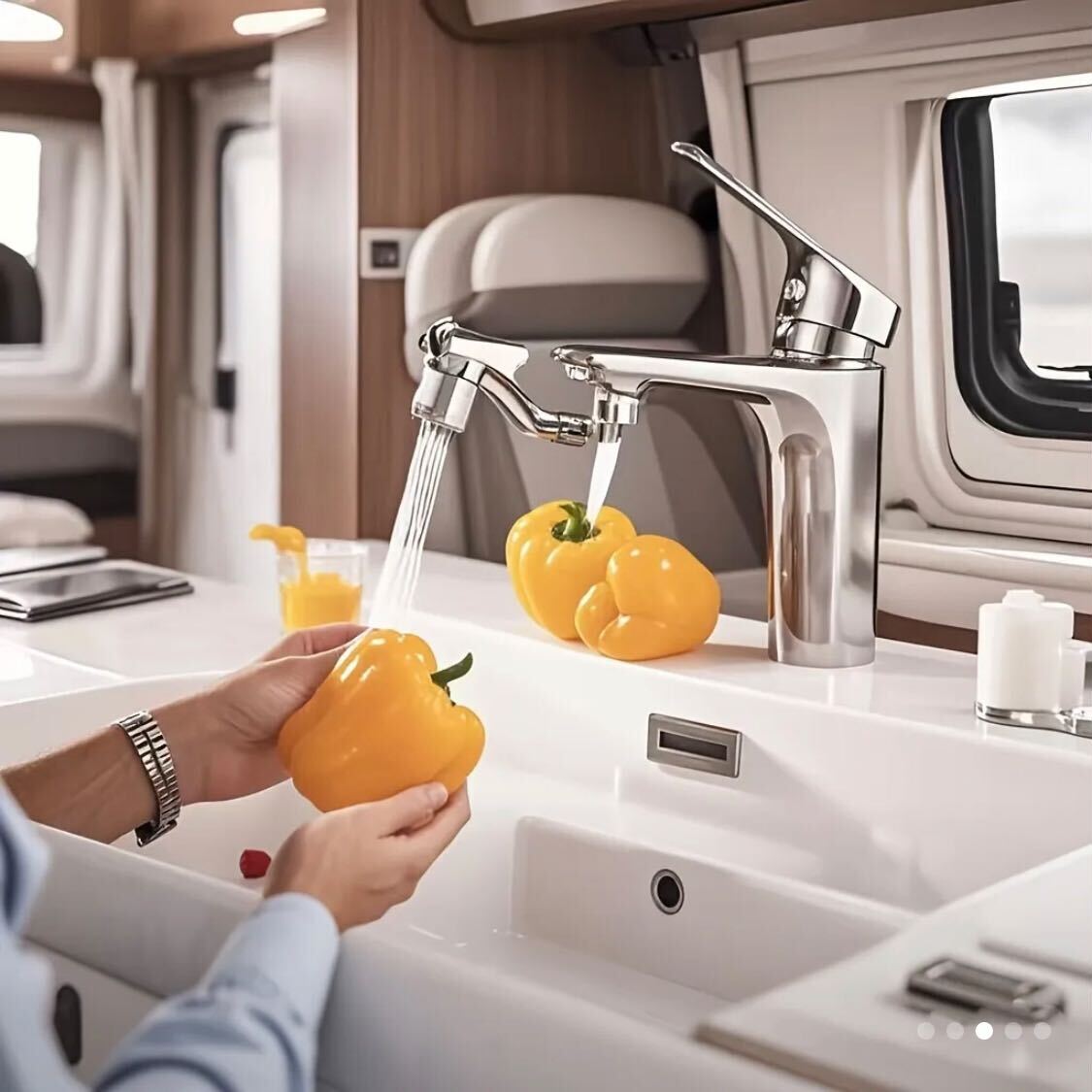 2 pieces 1080 ° rotating bathroom faucet nozzle, Silvery design, designed to save water, extend kitchen faucet, robot arm for washbasin, and home renovation sink accessory, suitable for RV bathroom faucet.
