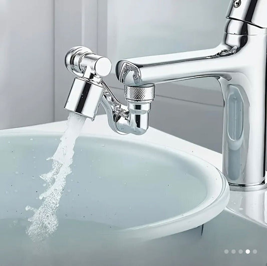 2 pieces 1080 ° rotating bathroom faucet nozzle, Silvery design, designed to save water, extend kitchen faucet, robot arm for washbasin, and home renovation sink accessory, suitable for RV bathroom faucet.