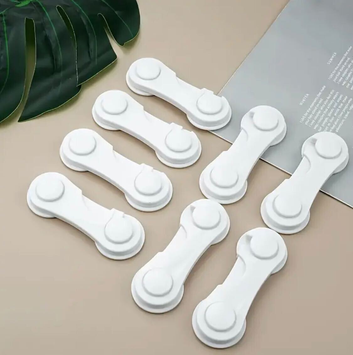 3 pieces White Cabinet Locks – Easy-Install Adhesive Stops for Drawers, Cabinets, Fridges, Ovens & More | Durable Plastic | Child Safety & Home Organization | Sleek Design | Kitchen Safety Essential