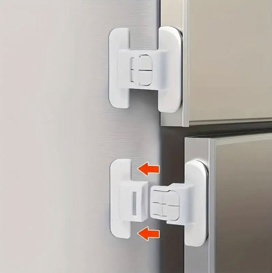3 pieces Refrigerator Door Closer with Safety Buckle Refrigerator Door Anti-Opening Device, Universal Double Buckle Design Without Drilling Holes, Ensures Safe Closure