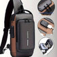 5 pieces Men's Motorcycle Crossbody Bag – Lockable USB Cable Slot, Adjustable Strap, Waterproof, Multi-Compartment | Durable Black/Brown Design | Secure Zipper | Sleek & Strong for Daily Use