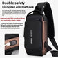 5 pieces Men's Motorcycle Crossbody Bag – Lockable USB Cable Slot, Adjustable Strap, Waterproof, Multi-Compartment | Durable Black/Brown Design | Secure Zipper | Sleek & Strong for Daily Use